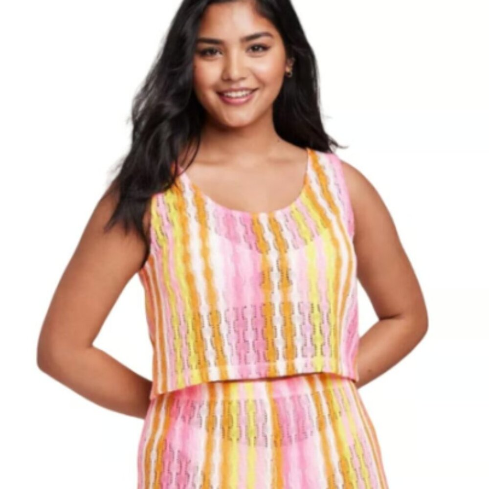 {Plus Size} NWT Wild Fable Swim Cover Up Set~ Pants 3x and Top 4x~ Multi-colored